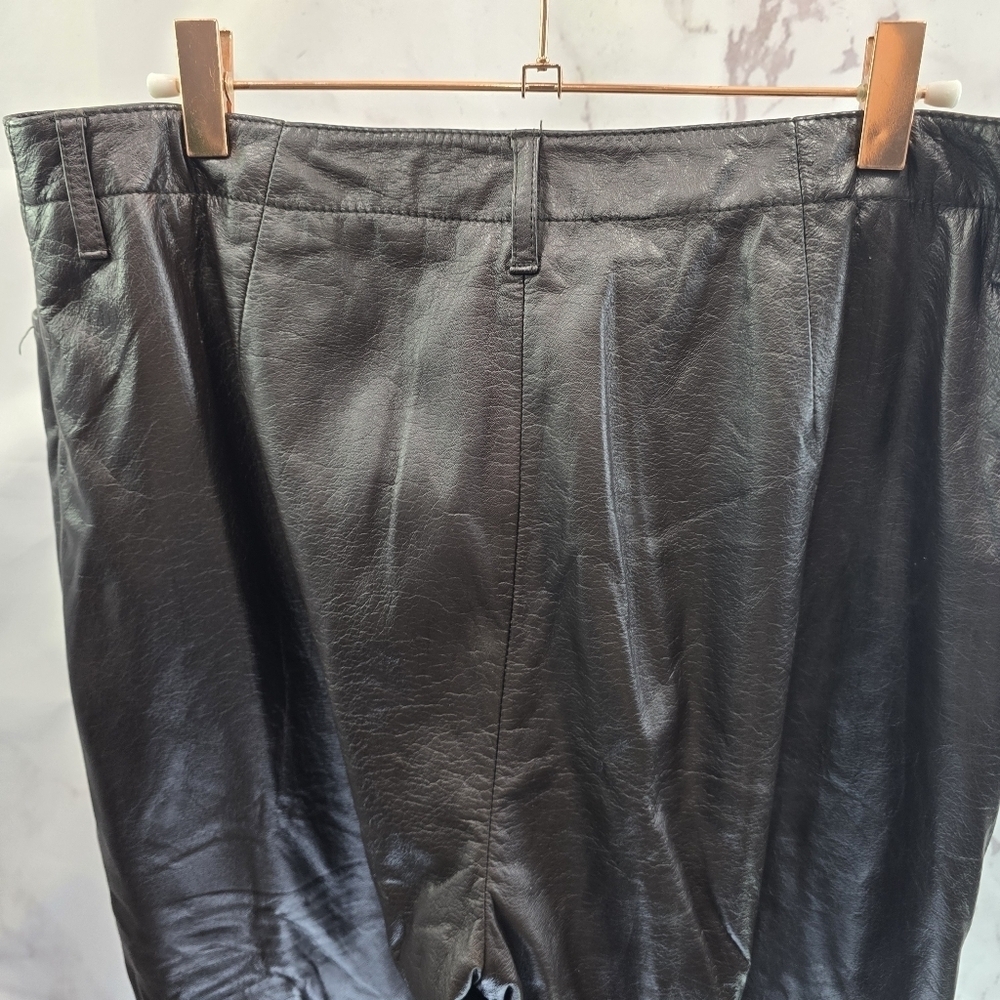 LRL Ralph Lauren Pants Womens 12x30 Chocolate Brown Leather High Rise Straight - Picture 6 of 11